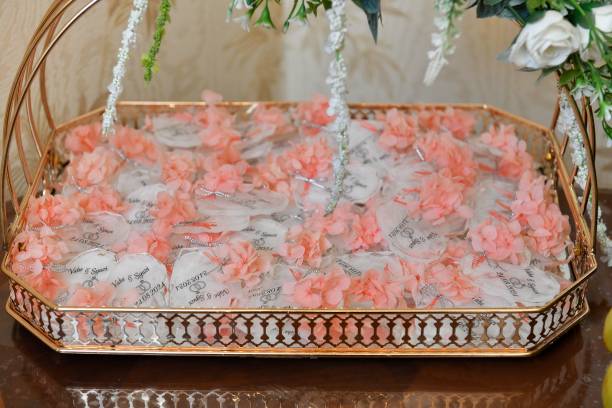 istock Floral decorations on a wedding tray 2183090391