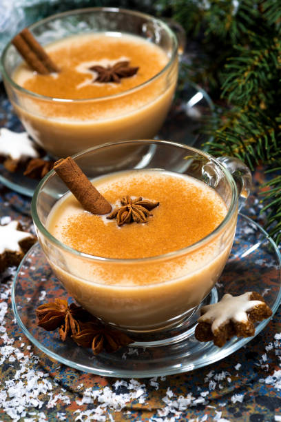 istock winter spicy masala tea and cookies, vertical top view 2183091061