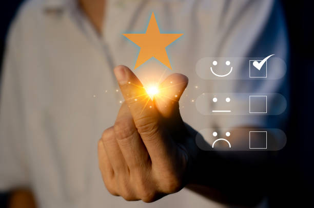 istock Users rate service experience on online application for customer satisfaction survey concept. 2183095187