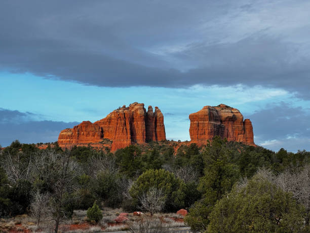 sedona red rock cloudy sky sage brush