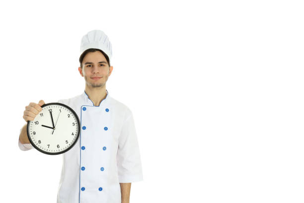 istock Concept of cooking, young man chef isolated on white background 2183096765
