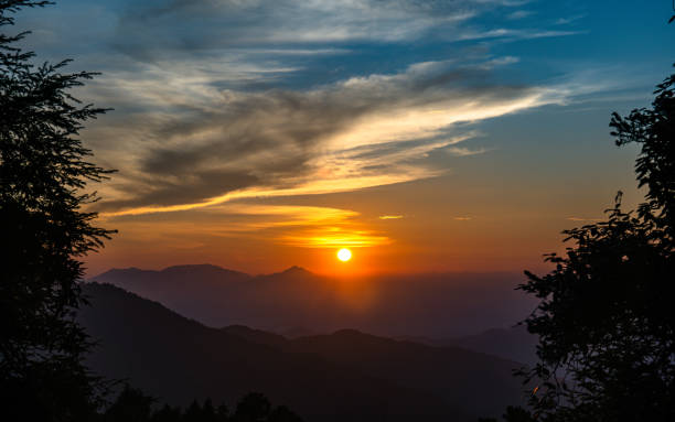 istock Sunset over the Moutain 2183098261