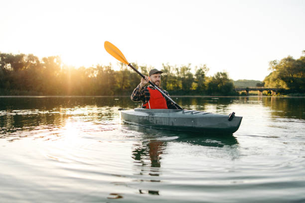 istock Satisfied Man on Morning Kayaking Adventures 2183098765