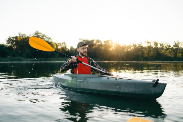 istock Satisfied Man on Morning Kayaking Adventures 2183098861