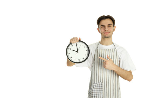 istock Concept of cooking, young man chef isolated on white background 2183099308