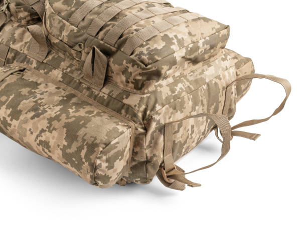 istock Army backpack in pixel camouflage. Tactical military backpack. 2183101306