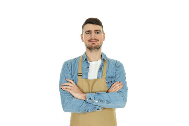 istock Concept of occupation, waiter isolated on white background 2183103847