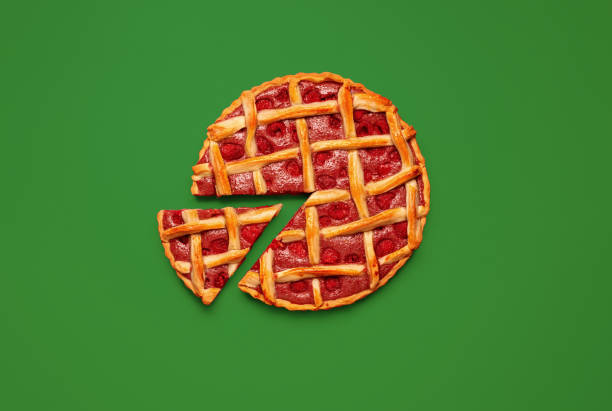 istock Homemade raspberry pie, minimalist on a green table, above view 2183105100