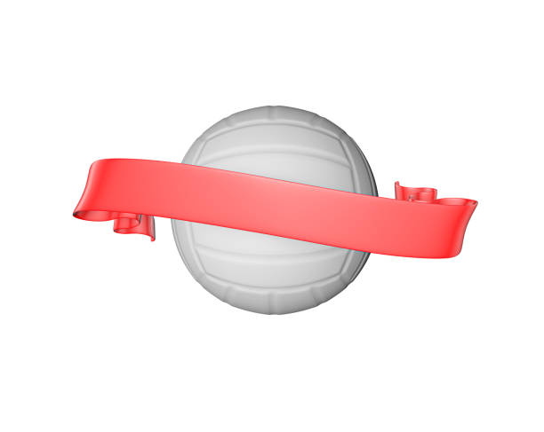 Volleyball ball with blank ribbon