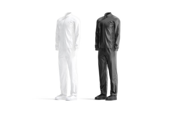 istock Blank black and white sport team uniform mockup, side view 2183108778