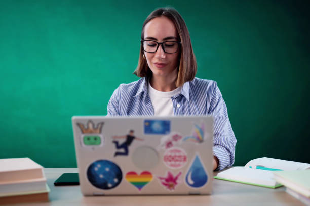 istock Designer Student Girl In At Class Using Laptop 2183118617