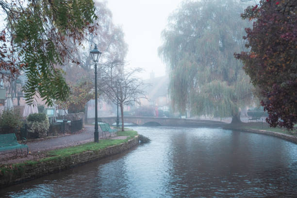 Morning fog at Boutron-on-the-water, UK