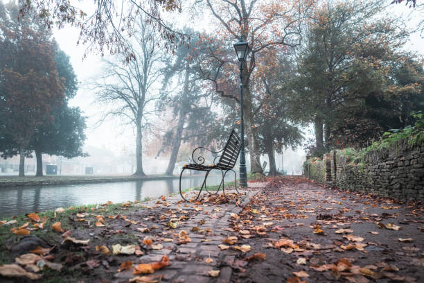 Morning fog at Boutron-on-the-water, UK