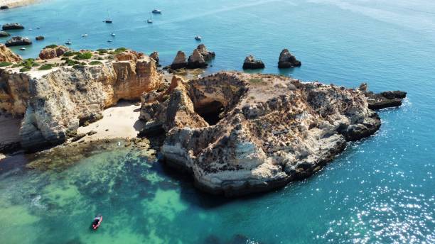 istock Aerial view over Portimao beach, Algarve 2183124726