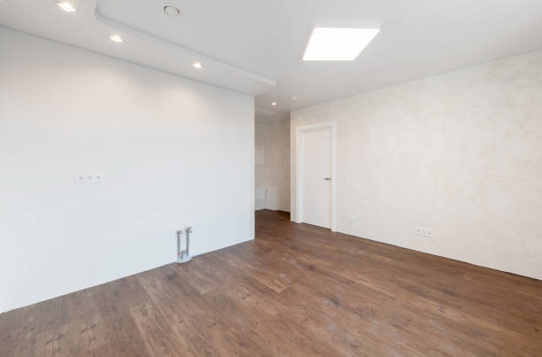 istock Empty Home Kitchen Interior. White Walls Room. Interior Empty Room with White Walls and Wooden Floor. 2183127883