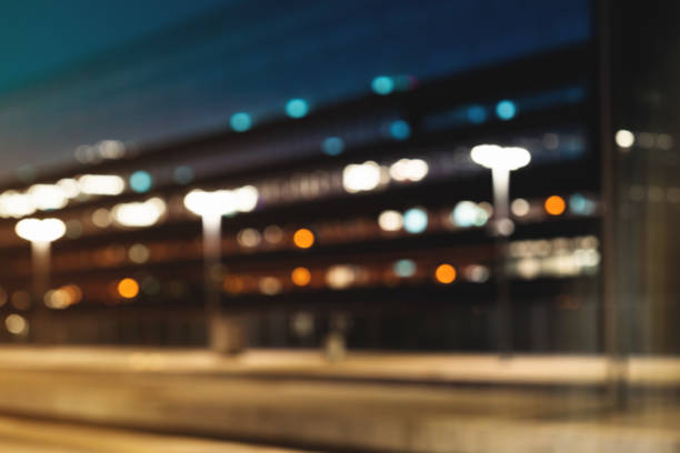 Defocused background of city lights at night.
