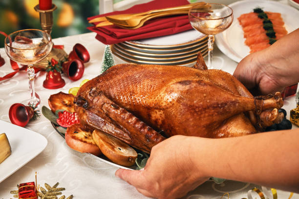 istock Roasted Holiday Goose with Vegetables for Christmas Dinner 2183131053