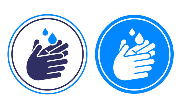 illustrations, cliparts, dessins animés et icônes de lavage des mains hygiène symbole propre symbole icône élément de conception - aller de lavant