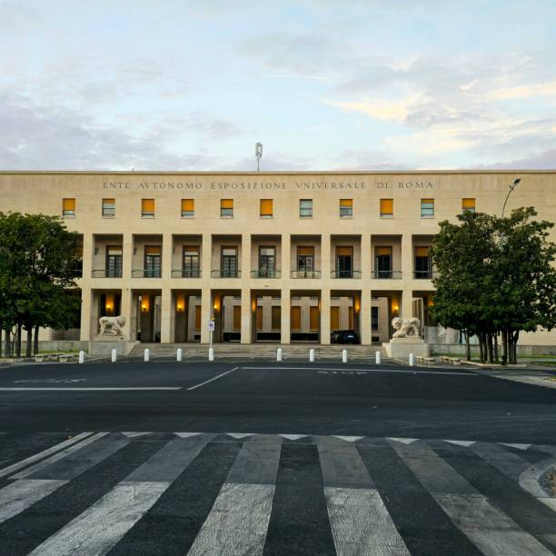 istock Historic EUR Building Facade in Rome 2183131974