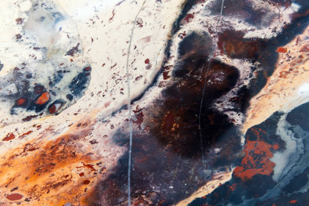 istock Orsk jasper, polished specimen of colorful mineral pattern 2183134325