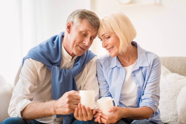 istock Love lives forever! Loving senior couple drinking tea 2183134929