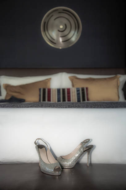 Still life of wedding shoes