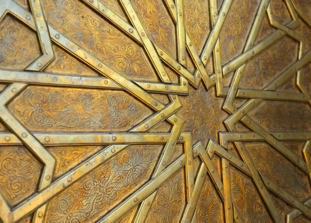 istock Intricate paneled brass door. Historic Fez, Morocco. 2183145651