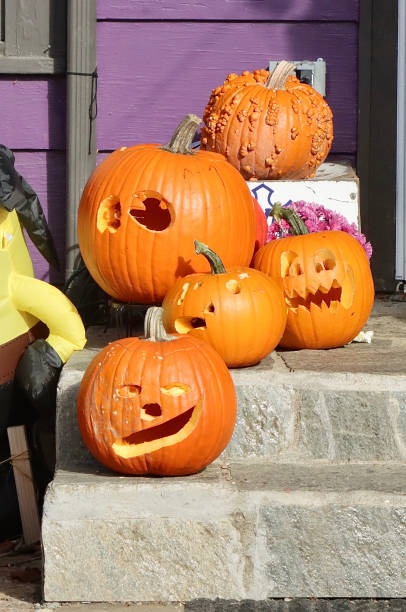 istock Decorated Pumpkins On The Porch 2183152686