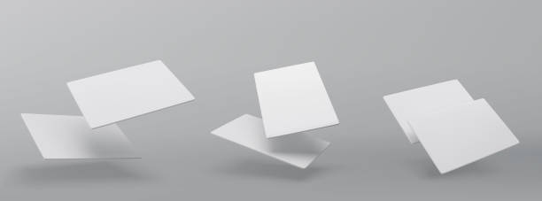 istock Realistic floating business branding cards template mockup with shadows. Vector illustration 2183155371