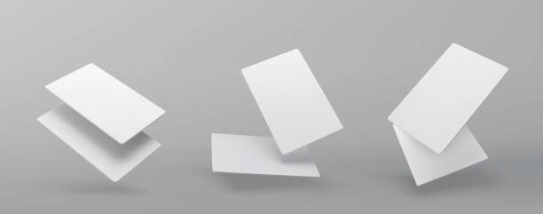 istock Realistic floating business branding cards template mockup with shadows. Vector illustration 2183156103