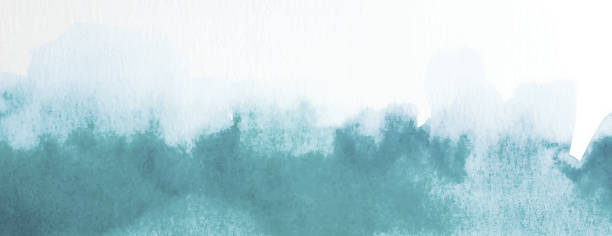 istock Watercolor background, teal and white background, textured background with soft teal and white gradient, artistic and serene. 2183176302