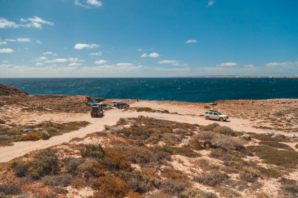 istock Visitors enjoy a sunny day exploring Shark Bay's rugged coastline in Western Australia 2183187753