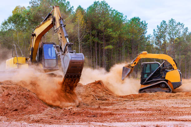 istock During earthmoving on construction site, a bulldozer is leveling ground in preparation for grading soil 2183193718
