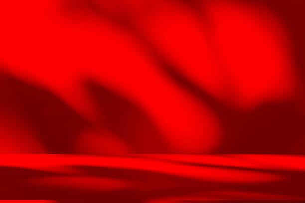 istock Wall interior background, studio and backdrops show products.with shadow from window color red . background for text insertion and presentation product 2183194815