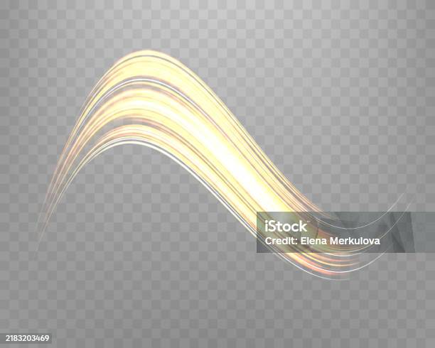 Light Line Abstract Transparent Glowing Orange Lines Neon Realistic Energy Speed Abstract Light Effect ...