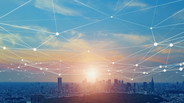 istock Smart city and communication network concept. Digital transformation. 2183204635