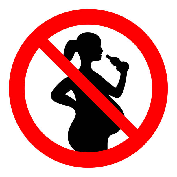 istock Don't drink alcohol during pregnancy. No alcohol for pregnant women, prohibition sign, vector illustration. 2183207776
