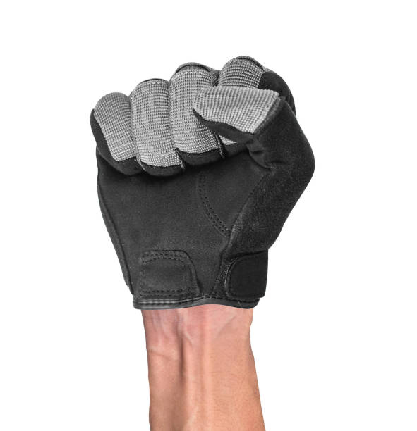 istock hand in a leather glove making shooting gesturing 2183213970