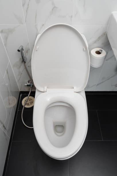 istock Toilet bowl in bathroom 2183214539