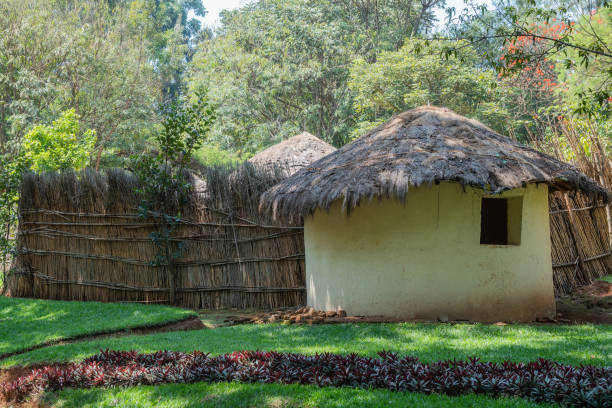 African quaint small hut featuring a thatched roof, Butare, Rwanda