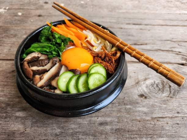 Bibimbap rice and vegetables Korean food