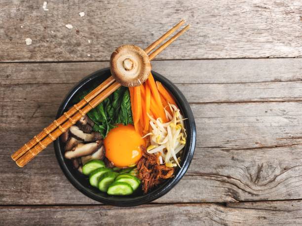 Bibimbap rice and vegetables Korean food