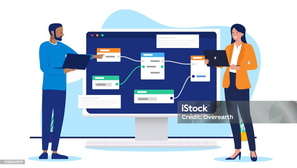 Computer Problem Solving Imges Computer People Solving Complex Problem Stock Illustration - Download ...