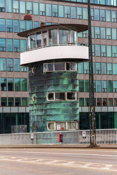 Knippelsbro tower, Knippel bascule bridge across the Inner Harbour on Christianshavn, Copenhagen, Denmark
