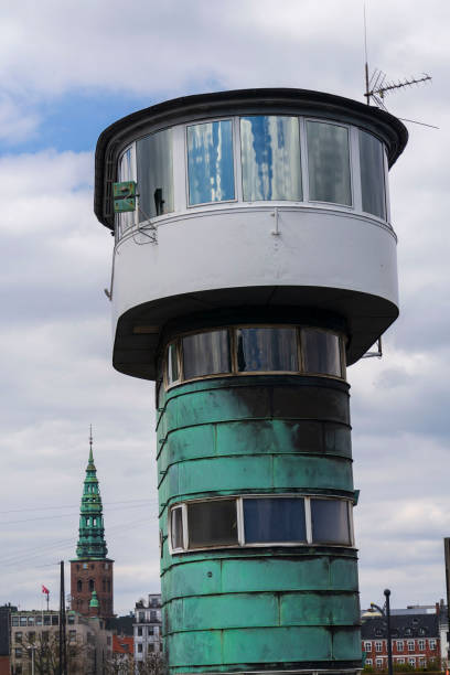 Knippelsbro tower, Knippel bascule bridge across the Inner Harbour on Christianshavn, Copenhagen, Denmark