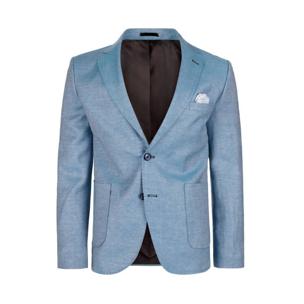 istock Blue men's casual jacket isolated on white background 2183235340