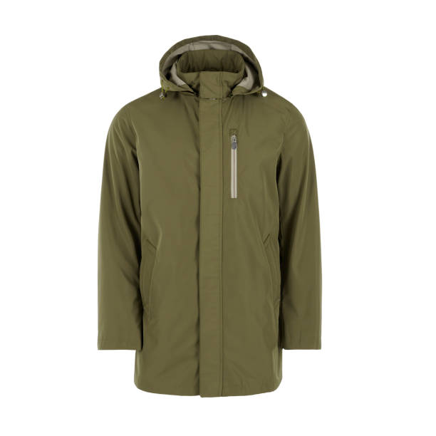istock Green winter jacket isolated on white background 2183235347