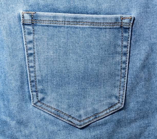 Simple denim jeans back pocket close-up