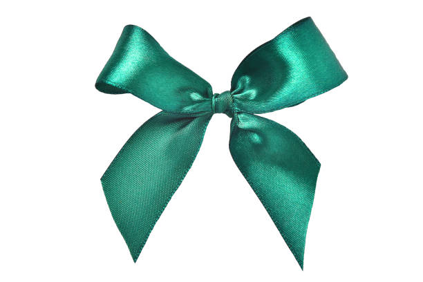 istock Beautiful green bow isolated on white background 2183235512