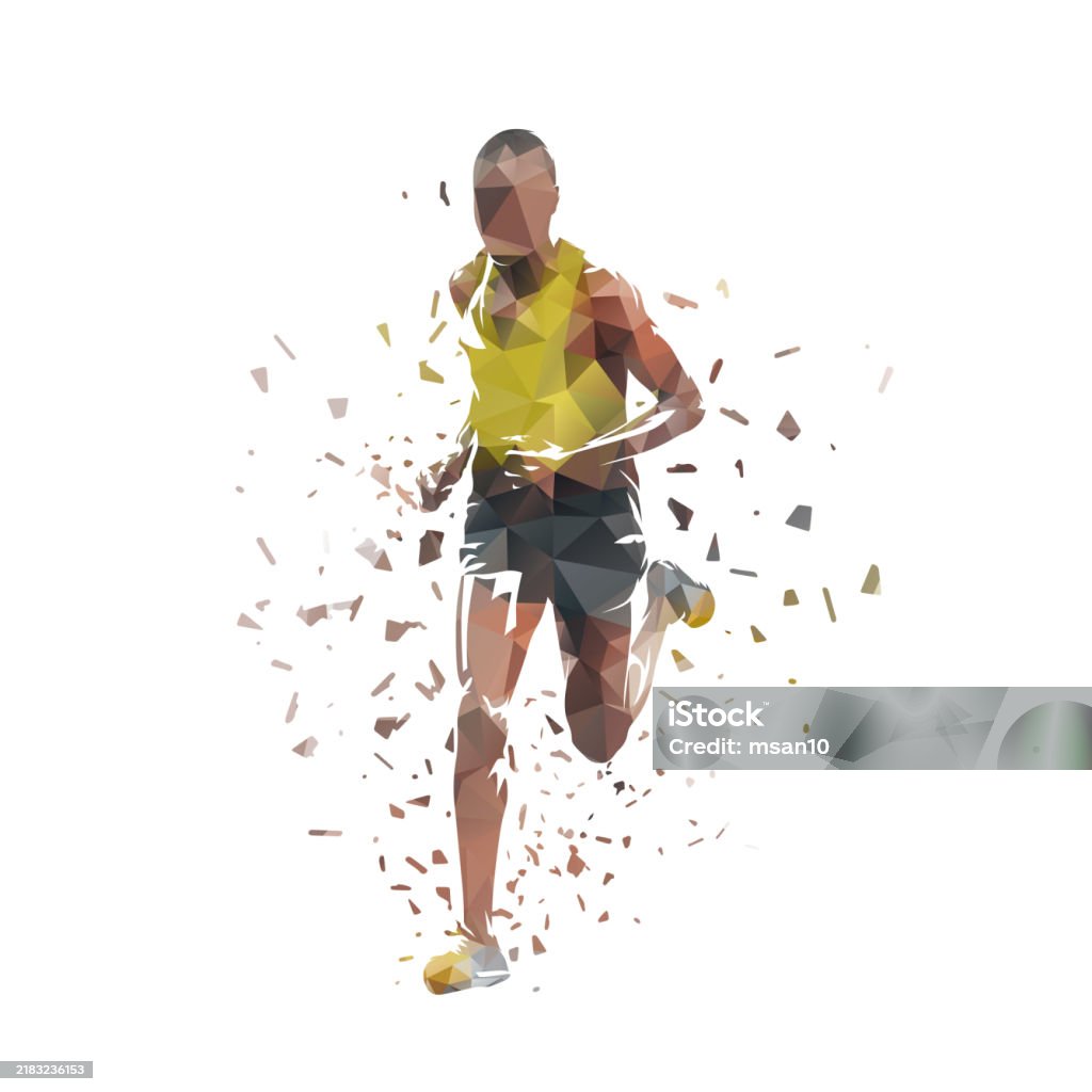 Runner Vector Abstract Run Marathon Runner Abstract Low Poly Isolated Vector Illustration ...